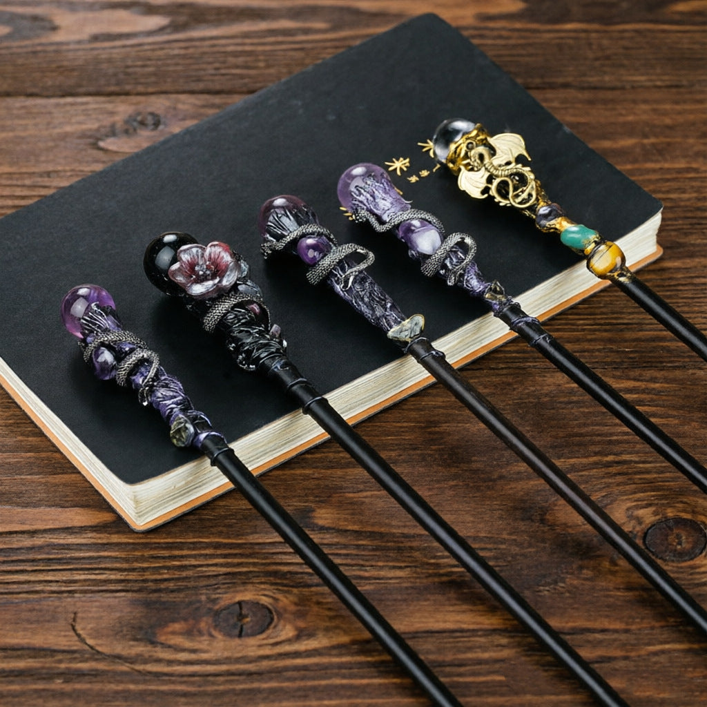 Crystal element magic wand